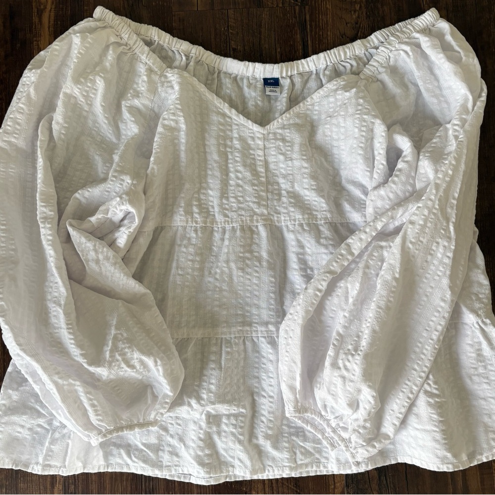 Old Navy White Textured Blouse